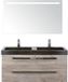 BES LED Seville Badmeubelset 120 cm - 2 Laden Craft Oak - Wastafel Lucca Dubbel met Sence Spiegel