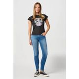 Wrangler Skinny Whispering Waves Denim Blue Jeans Taille : W26L30