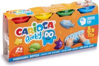 Carioca 43180 materiaal voor pottenbakken en boetseren Klei 600 g Meerkleurig 8 stuk(s)