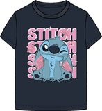 Name it T-shirt Stitch Lilo & Stitch Kinderen Meisjes Katoen Ronde hals Korte mouw Navy Blazer