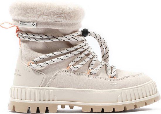 Palladium Pallashock Hiver Dames Veterboots Leer Beige Herfst/Winter 2024 39