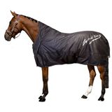 Imperial Riding IRH Super-Dry Summer deken, 600D waterdicht en ademend, katoenen voering, hoge hals, kruisbanden en zweefflat, paardendeken zomer en overgangsperiode, zwart, 115