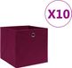 vidaXL Opbergboxen 10 st 28x28x28 cm nonwoven stof donkerrood