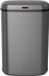 Poubelle automatique, 58 litres, acier inoxydable, gris mat, avec renfort