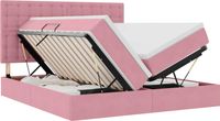 vidaXL LED Opbergbed met Matras Roze 180 x 200 cm Fluweel