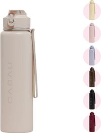 Cabau Lifestyle Cabau Bloom Waterfles Staal 870 ml Beige