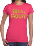 Bellatio Decorations Mrs. Fout T-shirt Roze Dames S
