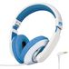 Merkloos Koptelefoon kinderen - Hoofdtelefoon koptelefoon met draad - Over-ear, verstelbaar - 1,5 m - Wit en blauw