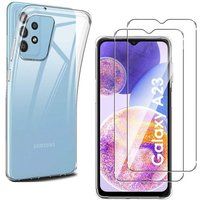 Phonillico® Case for Samsung Galaxy A23 and 2 Tempered Glass Screen Protectors