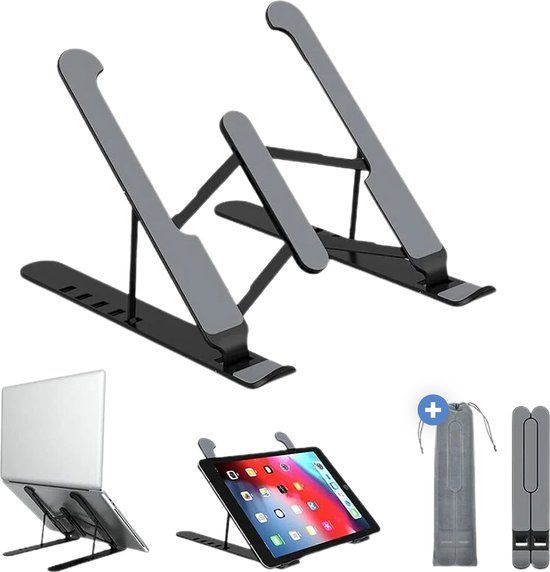 Verstelbare Ergonomische Laptop Standaard - Zwart - 15 inch