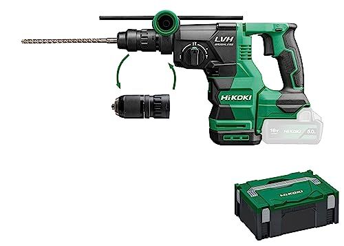 HIKOKI Akku Bohr & Meißelhammer DH1826DCW2Z - 18V - SDS-plus - inkl. 13 mm Metall-Schnellspann-Bohrfutter - HSCII Koffer