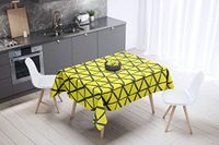 Bonamaison Tafelkleed, Anti-Mold, Sneldrogend, Waterdicht, 100% Polyester Tafellaken, Neon Geel, Rook, 140 x 140 Cm