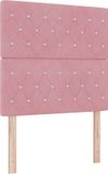vidaXL LED Boxspringbed met Matras Roze 100 x 200 cm Fluweel