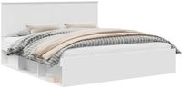 vidaXL Bedframe met hoofdeinde, wit, 180 x 200 cm, massief grenenhout
