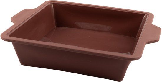Point-Virgule vierkante taartvorm uit platinum silicone Vintage Maroon 20x20x6cm