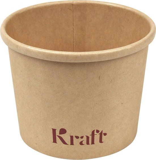 IEZZY disposables Soepbeker IEZZY 350 ml Kraft Bruin Papier 25 stuks
