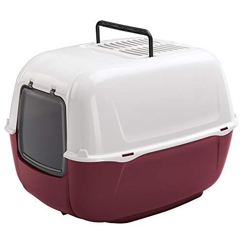 Ferplast PRIMA - Gesloten kattentoilet - Bordeaux - 52,5 x 39,5 x 38 cm