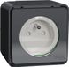 Schneider Electric Mureva opbouw stopcontact 1-voudig met penaarde IP55 antraciet mat