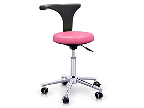 QUIRUMED Professionele kruk met ergonomische rugleuning roze - 8435270762129