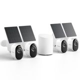 Reolink 2K+ Outdoor Beveiligingscamera, 5MP, WiFi6 2.4/5GHz, Menselijke Detectie, Home Hub Mini met 4x Argus 3 Pro + Zonnepaneel Lite