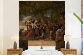 Nr1Wallpaper Behang - Fotobehang Wie een varken is moet in het kot - Jan Steen - Breedte 195 cm x hoogte 240 cm