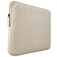Accezz Leather Laptop Sleeve met rits - Laptop Hoes geschikt voor 13 / 13.3 / 13.6 / 14 / 14.2 inch - Beige