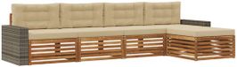 vidaXL - Canapé d'angle - 5 places - Polyester - Naturel et beige