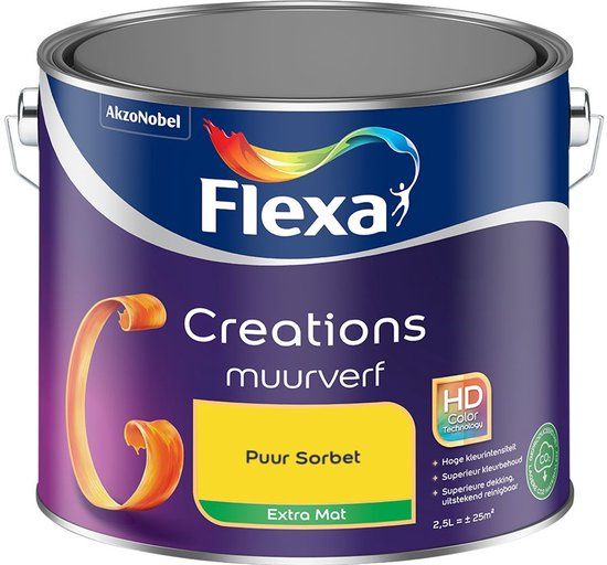 FLEXA Creations Muurverf - Extra Mat - Puur Sorbet - 2,5 liter