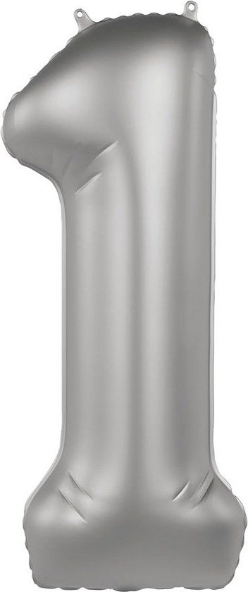 Folat Folieballon Cijfer 1 Moonlight Silver - 86 cm
