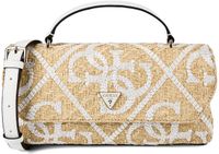 GUESS Kirsten Top Handle Flap Bag Natural / Cream White beige