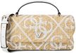 GUESS Kirsten Top Handle Flap Bag Natural / Cream White beige