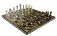 Jeu d'échecs, dimensions 30x30 cm, pièces en laiton, fabrication artisanale