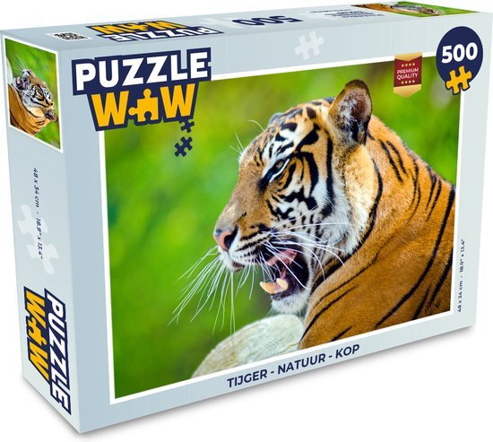 MuchoWow Puzzel Tijger - Natuur - Kop - Legpuzzel - Puzzel 500 stukjes