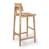 Ethnicraft Barstoel N4 Gevernist Eikenhout - Naturel (zithoogte 81cm)