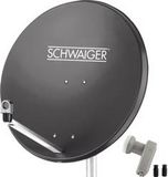 Schwaiger SAT-SYSTEEM VOOR 1 SATELLIET - SAT-SCHOTEL 80 CM, ANTRACIET, LNB - 2 AANSLUITINGEN