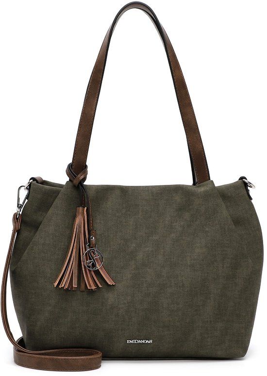 Emily & Noah Shopper E&N Elke (62791) Dames Handtas Forest/Taupe