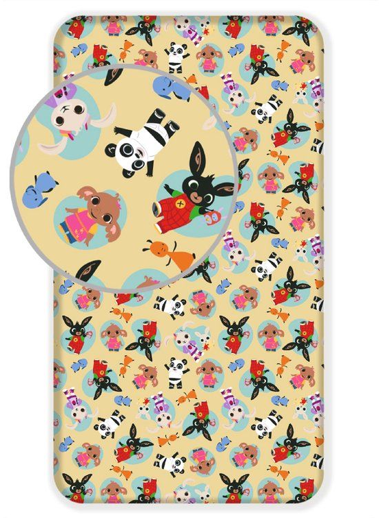 4KidsOnly Bing Bunny Hoeslaken Friends - Eenpersoons - 90 x 200 cm - Geel