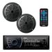 Pyle Marine Headunit Ontvanger Luidsprekerset - In-Dash LCD Digitale Stereo Ingebouwde Bluetooth & Microfoon met AM FM-radiosysteem 5.25" Waterdichte luidsprekers (2) MP3/SD-lezers
