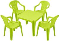 Pro Garden Kinder Tuinset - Groen - Kunststof - Kindertafel en Stoeltje - Binnen/Buiten