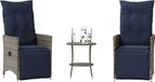 Prolenta Maison Exclusive 3-delige bistroset met kussens, grijs, polyrotan
