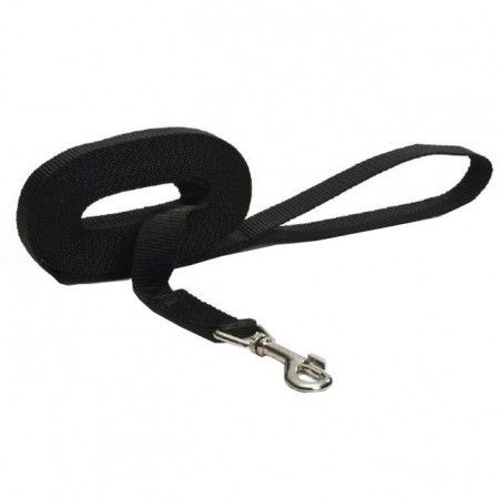 Brekz Zwarte Nylon lange Weblijn voor de hond 5 meter