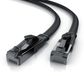 Primewire LAN-kabel CAT 8.1, plat netwerkkabel, 40 Gbit/s, patchkabel, U/FTP afgeschermd, RJ45-connectoren met beschermende mantel, vergulde contacten, katoenen omhulling, 10 meter, zwart