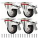 Set de 4 roues pivotantes de transport avec frein et 80 mm de diamètre