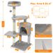 Arbre à chat - Arbre à griffer pour chats d'intérieur - Bois - Plusieurs étages, 5+ niveaux - Poteaux à griffer, niche et couchages - Couleur PE00113003
