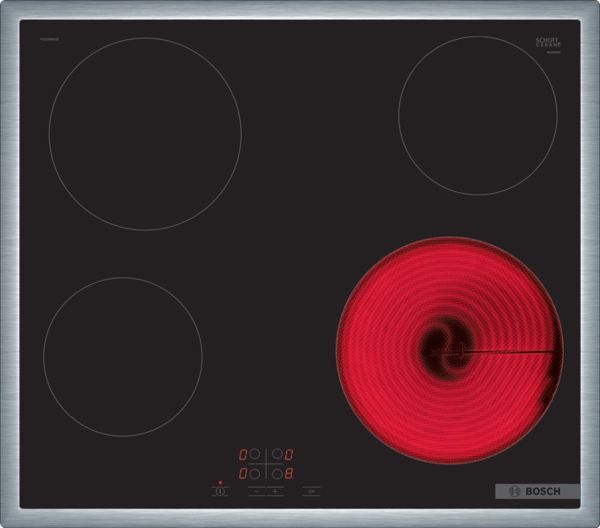 Bosch Serie 4 PKE645BA2E Ceramic Hob Black Built-in 60 cm 4 Zones