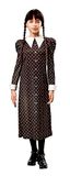 Rubies Wednesday Addams-kostuum voor meisjes, bedrukte jurk met kraag, officieel Wednesday Addams voor Halloween, carnaval en cosplay