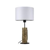 Homemania Bureaulamp Foster, bureau, nachtkastje, hout, wit, zwart, metaal, stof 30 x 15 x 54 cm