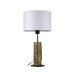 Homemania Bureaulamp Foster, bureau, nachtkastje, hout, wit, zwart, metaal, stof 30 x 15 x 54 cm