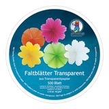 Ursus 2647499 - Vouwbladen transparant papier, 500 vellen gesorteerd in 10 kleuren, rond 42 g/m², doorsnede ca. 15 cm, effen gekleurd