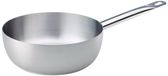 Poêle, 22 cm, acier inoxydable, conique, argent
